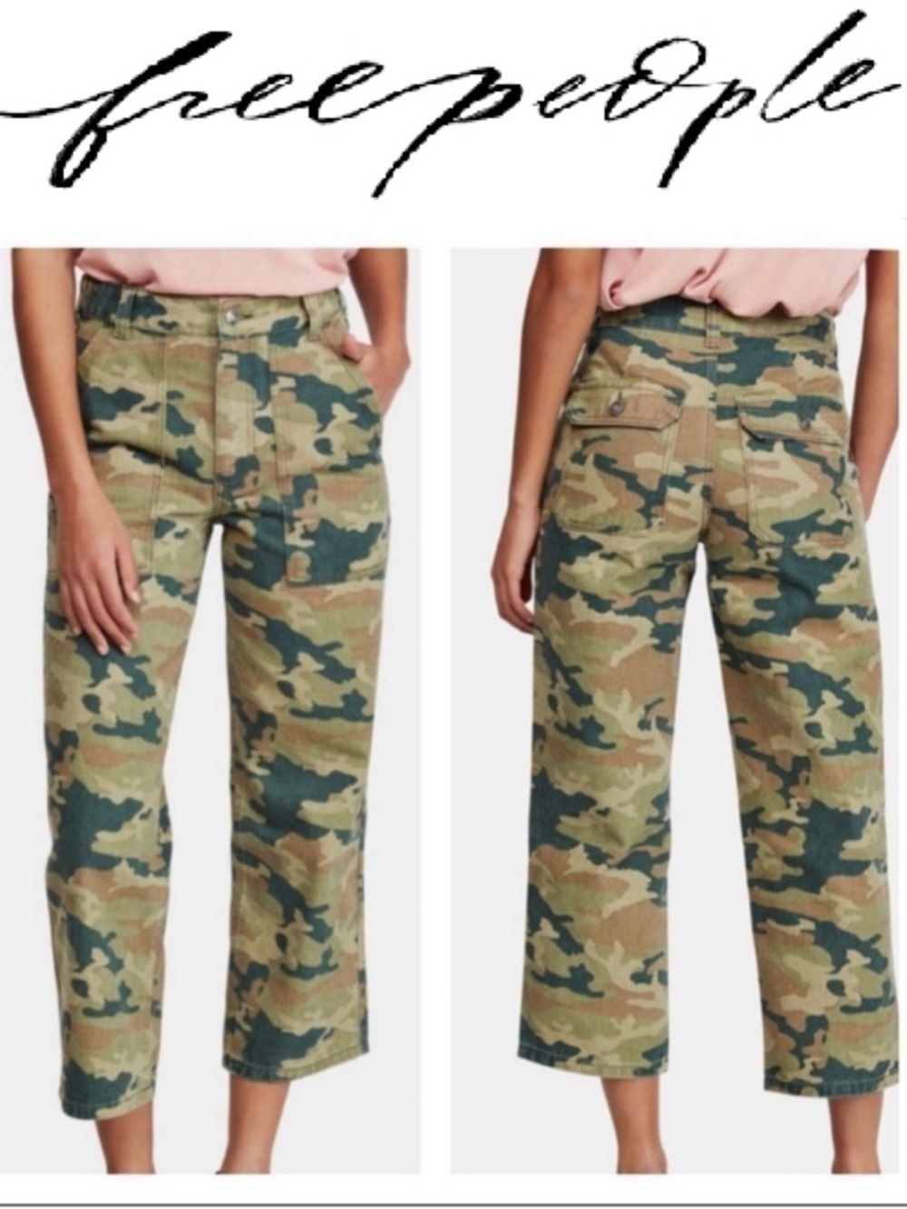 Free People Camo Size 24 Camouflage Pants Jeans